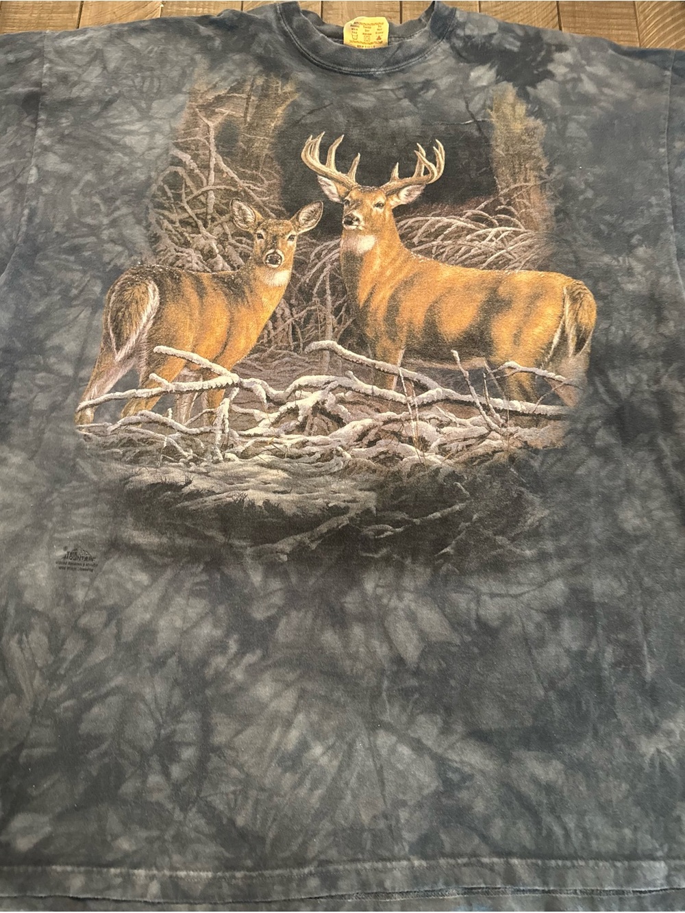 The Mountain Navy Dyed Cotton Tee - The Mountain